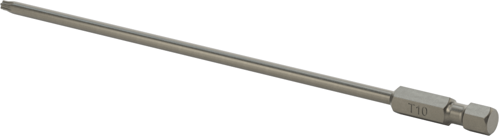 Torx Ucu, Elektrikli Aletler için 1/4" Altıgen Şaft, T10 Boyutu, 6" Toplam Uzunluk
