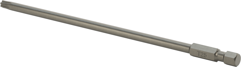 Torx Ucu, Elektrikli Aletler için 1/4" Altıgen Şaft, T25 Boyutu, 6" Toplam Uzunluk