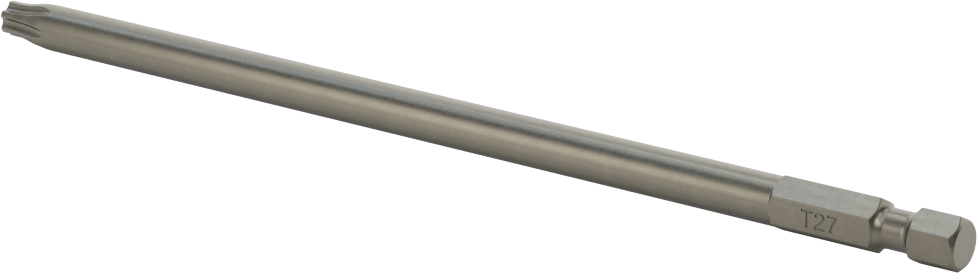 Torx Ucu, Elektrikli Aletler için 1/4" Altıgen Şaft, T27 Boyutu, 6" Toplam Uzunluk
