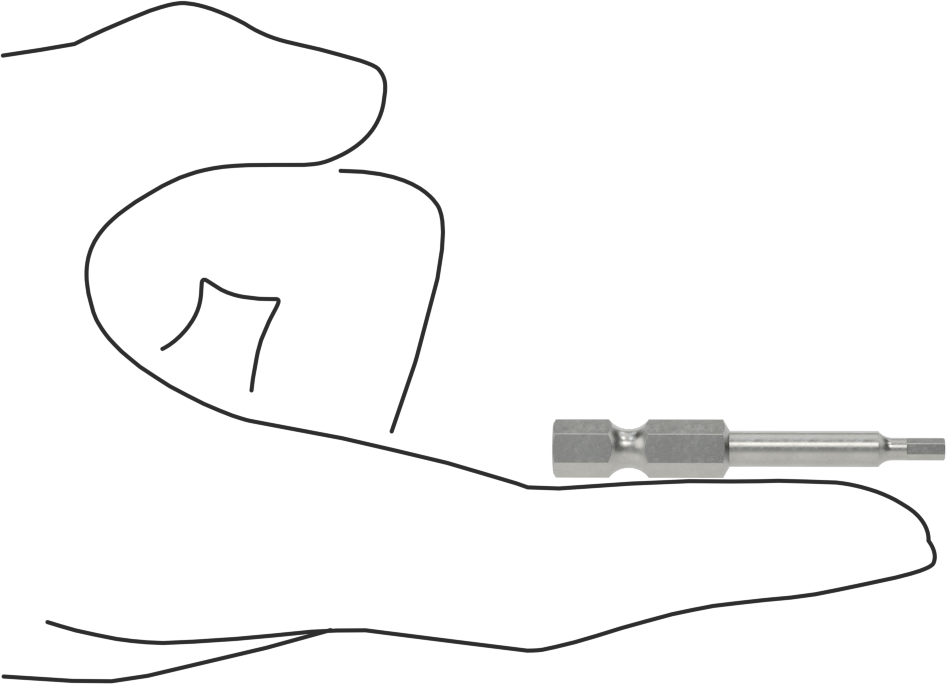 Altıgen Uç, Elektrikli Aletler için 1/4" Altıgen Şaft, 3/32" Boyut, 2" Toplam Uzunluk