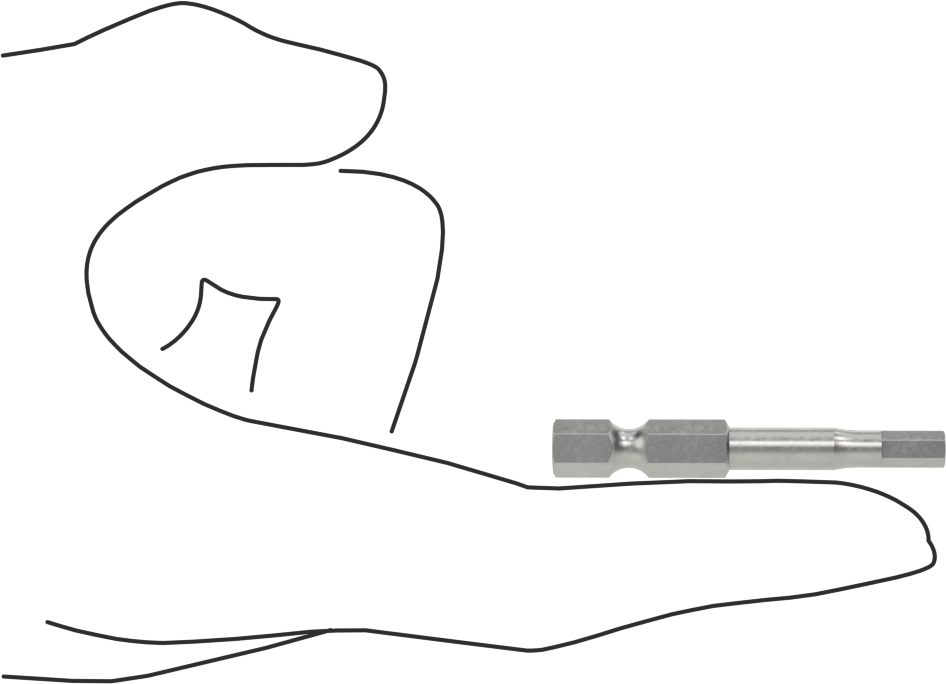 Altıgen Uç, Elektrikli Aletler için 1/4" Altıgen Şaft, 5/32" Boyut, 2" Toplam Uzunluk