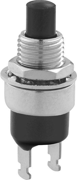 Minyatür Panele Monte Basmalı Düğme Anahtarı, 6 mm Kesme Çapı için, SPST-NO, 1A @ 120V AC/28V DC