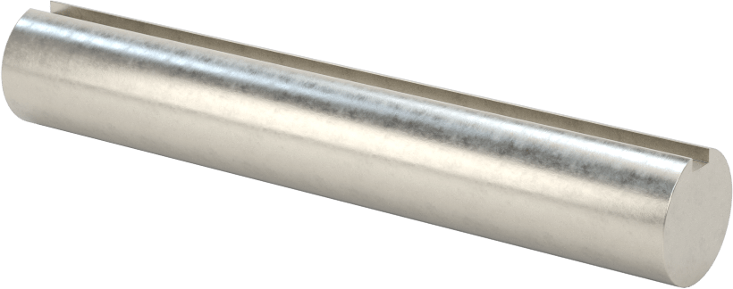 304 Paslanmaz Çelik Anahtarlı Döner Mil, Tam Anahtarlı, 1/2" Çap, 3" Uzunluk
