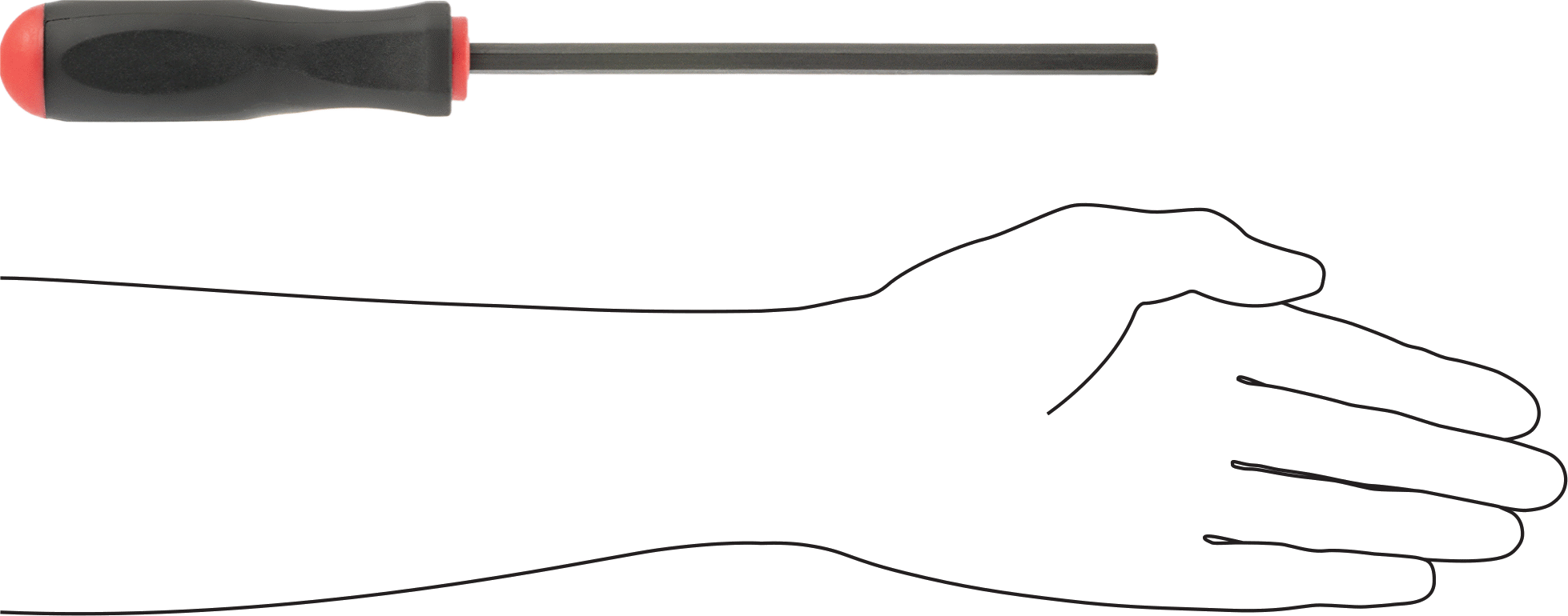 Yastıklı Altıgen Tornavida, 10 mm Tahrik Boyutu, 12-1/8" Toplam Uzunluk