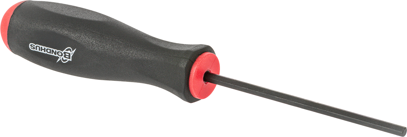 Yastıklı Altıgen Tornavida, 4 mm Tahrik Boyutu, 8-1/16" Toplam Uzunluk