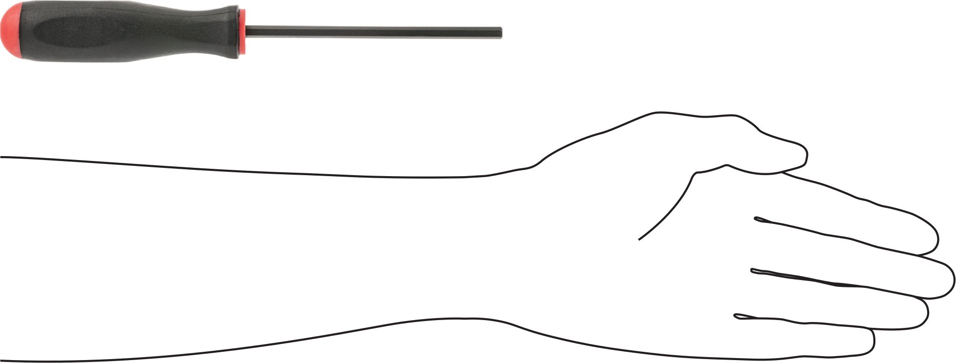 Yastıklı Altıgen Tornavida, 5 mm Tahrik Boyutu, 8-5/8" Toplam Uzunluk