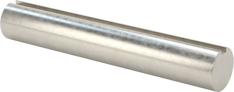 316 Paslanmaz Çelik Anahtarlı Döner Mil, Tam Anahtarlı, 1/2" Çap, 3" Uzunluk