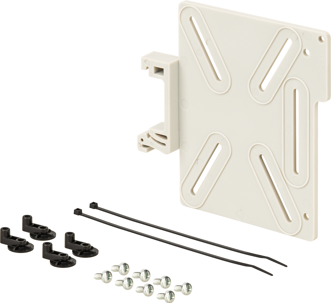 Geliştirme Kartları için DIN Ray Montajı, 3-7/8“ Yükseklik x 3-7/8” Genişlik x 3/8" Derinlik, Ayarlanabilir Ara Parçaları ile