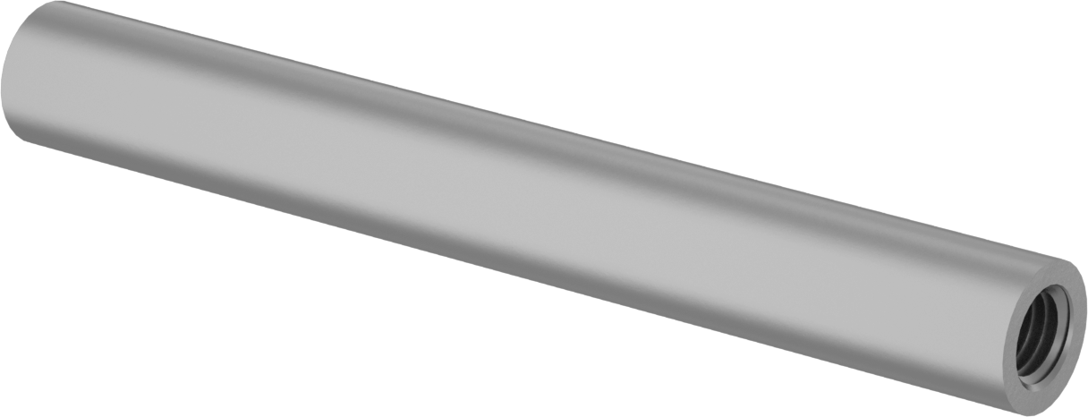 İçten Dişli Bağlantı Çubuğu, Alüminyum, 1/4"-28 Diş Boyutu, 3" Toplam Uzunluk