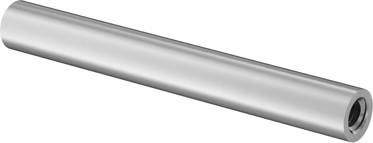 İçten Dişli Bağlantı Çubuğu, 18-8 Paslanmaz Çelik, 1/4"-20 Diş Boyutu, 3" Toplam Uzunluk