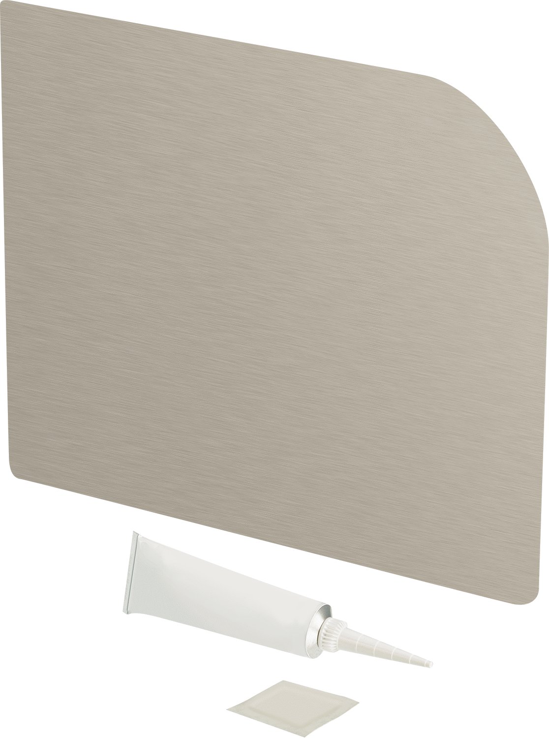 Lavabo Sıçrama Koruyucu, Yapıştırıcı Lavabo Montajı, 15" Genişlik, 12" Yükseklik, Sol El