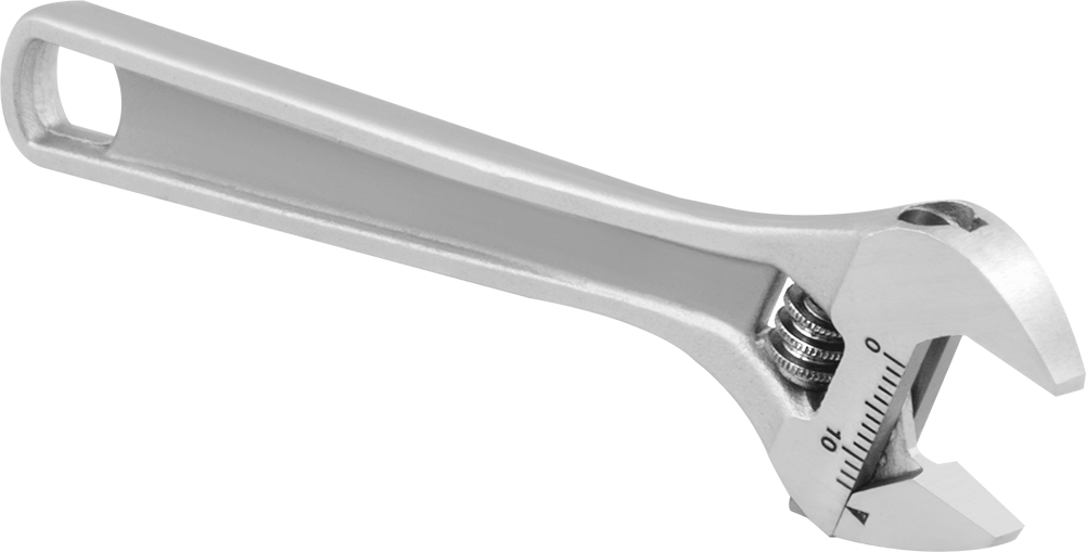 Krom Kaplı Çelik Ayarlanabilir Anahtar, Düz Tutamak, 4" Toplam Uzunluk, 1/2" Maksimum Çene Kapasitesi