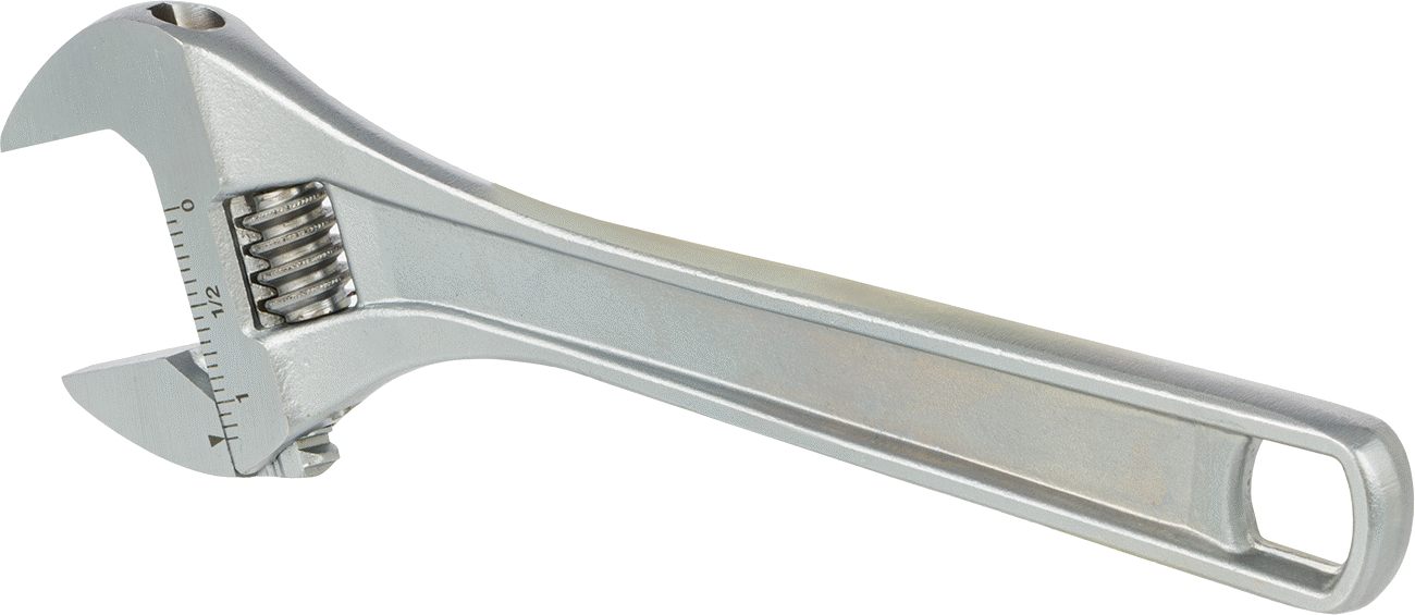 Krom Kaplı Çelik Ayarlanabilir Anahtar, Düz Tutamak, 8" Toplam Uzunluk, 1-1/8" Maksimum Çene Kapasitesi