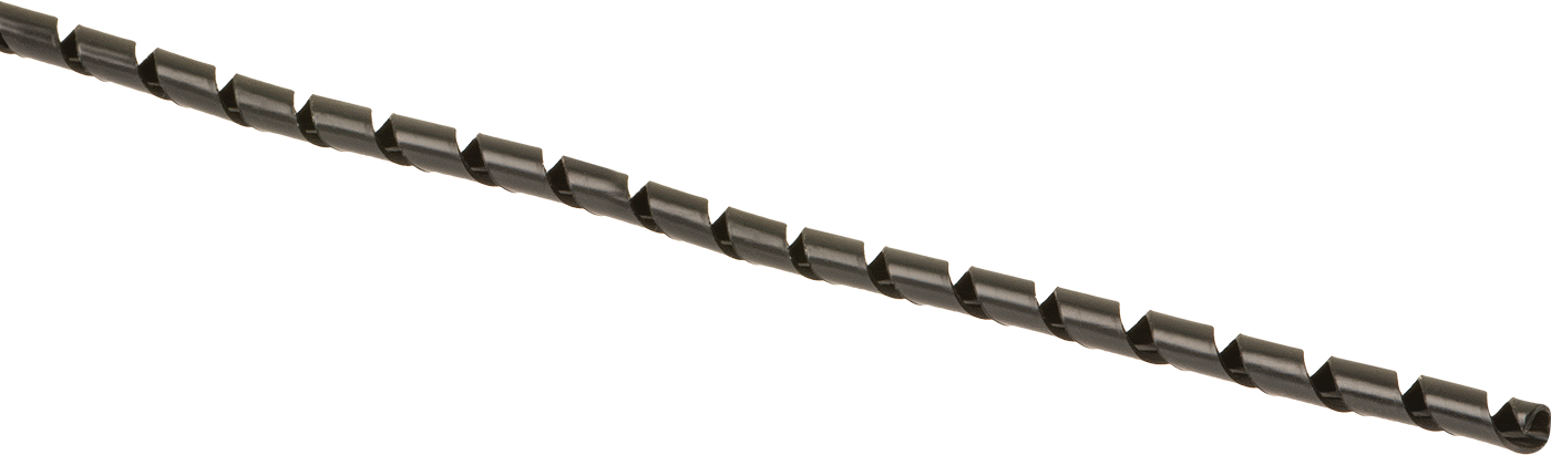 Spiral Tel Kılıf, Kendinden Sönümlemeli, 1/16" ID, Siyah, 10 Fit Uzunluk