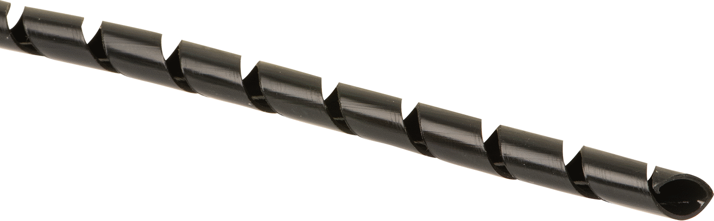Spiral Tel Kılıf, Kendinden Sönümlemeli, 3/16" ID, Siyah, 10 Fit Uzunluk