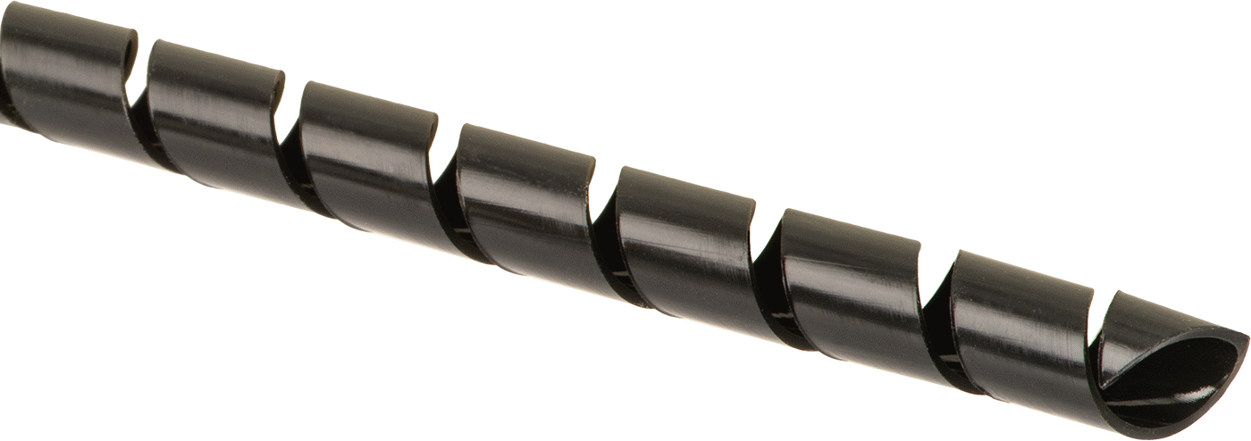 Spiral Tel Kılıf, Kendinden Sönümlemeli, 5/16" ID, Siyah, 10 Fit Uzunluk