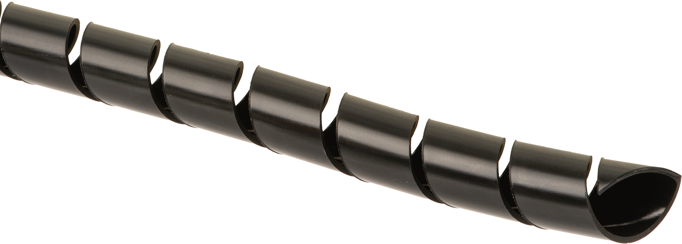 Spiral Tel Kılıf, Kendinden Sönümlemeli, 7/16" ID, Siyah, 10 Fit Uzunluk