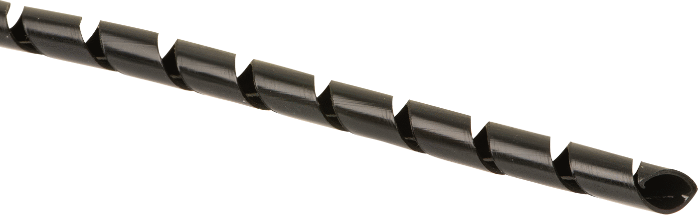 Spiral Tel Kılıf, Kendinden Sönümlemeli, 3/16" ID, Siyah, 25 Fit Uzunluk