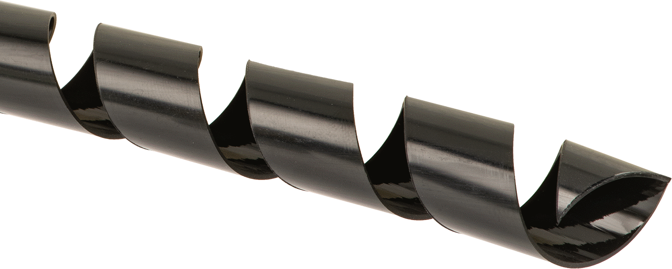 Spiral Tel Kılıf, Kendinden Sönümlemeli, 11/16" ID, Siyah, 100 Fit Uzunluk