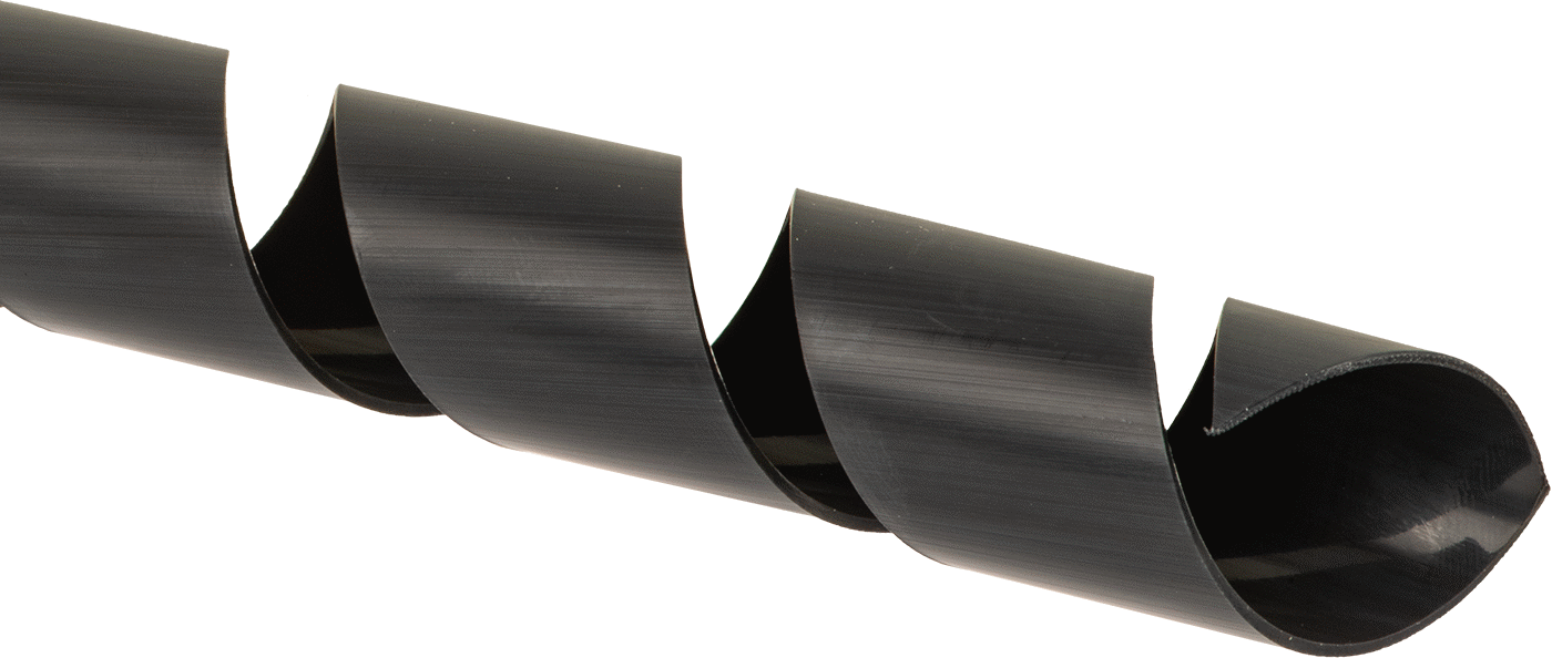 Spiral Tel Kılıf, Kendinden Sönümlemeli, 15/16" ID, Siyah, 25 Fit Uzunluk