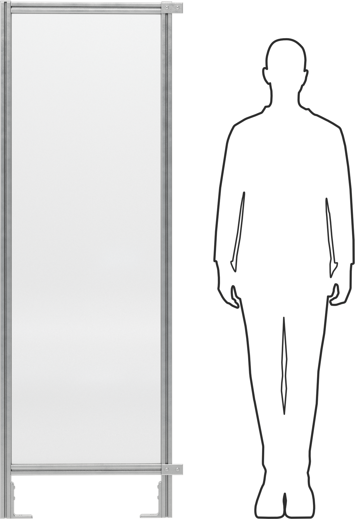 6 Fit Toplam Yükseklik x 2'0" Genişlik, T-Yivli Çerçeveleme Makinesi Koruyucusu için Katı Panel