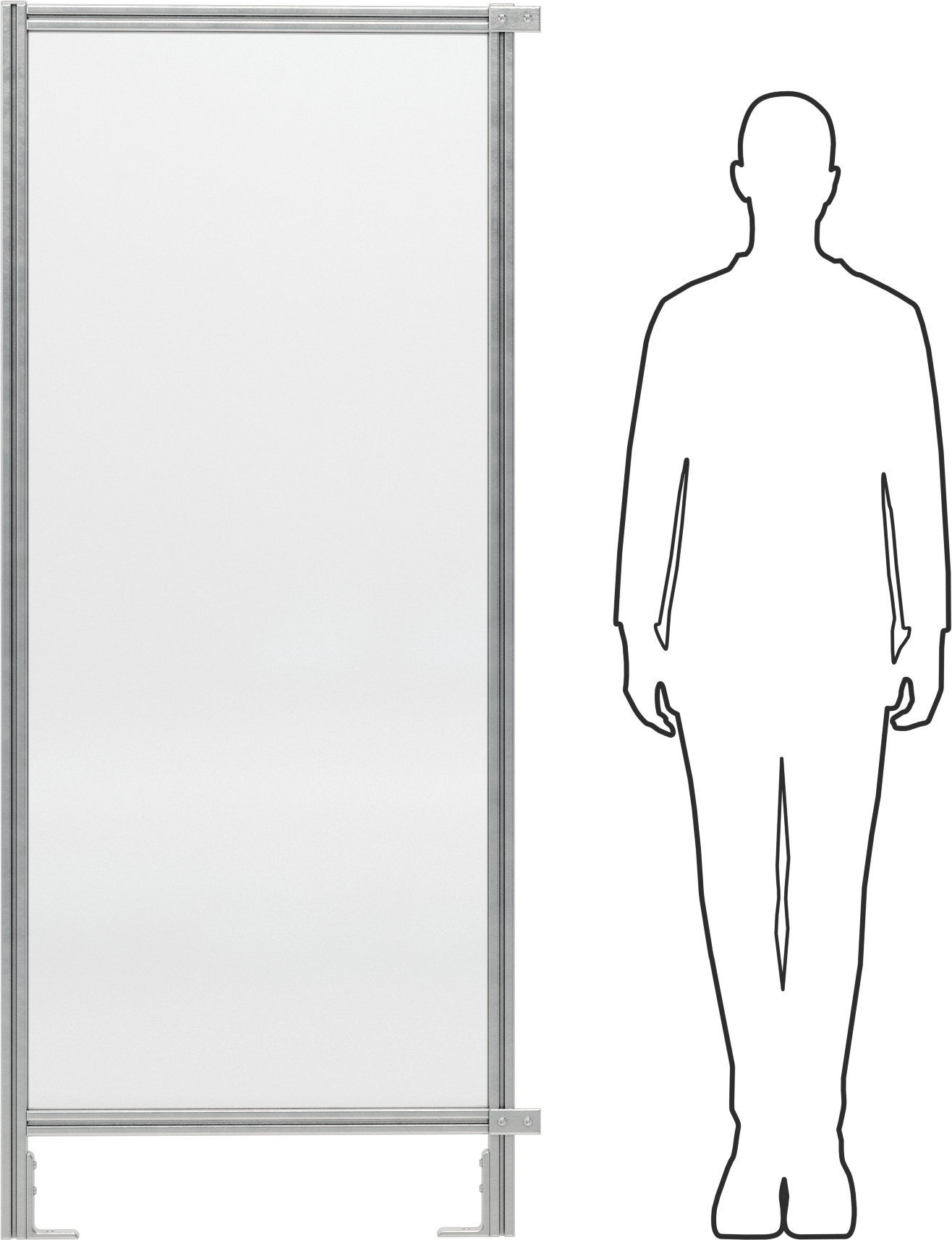 6 Fit Toplam Yükseklik x 2'6" Genişlik, T-Yivli Çerçeveleme Makinesi Koruyucusu için Katı Panel