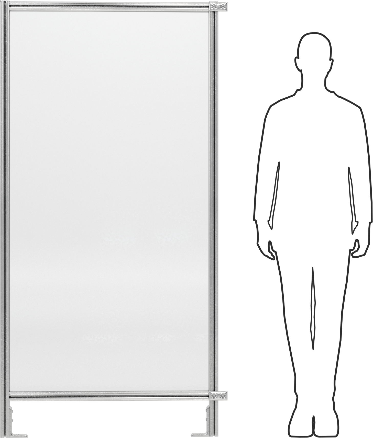 Toplam Yükseklik 6 Fit x Genişlik 3'0", T-Yivli Çerçeveleme Makinesi Koruyucusu için Katı Panel