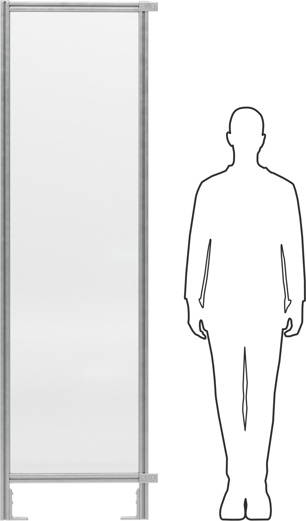 7 Fit Toplam Yükseklik x 2'0" Genişlik, T-Yivli Çerçeveleme Makinesi Koruyucusu için Katı Panel