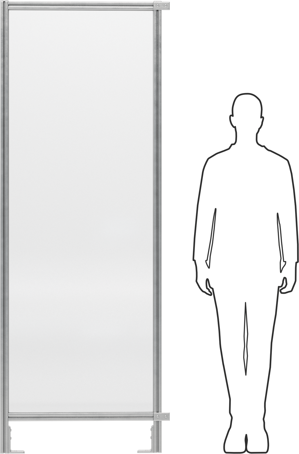 7 Fit Toplam Yükseklik x 2'6" Genişlik, T-Yivli Çerçeveleme Makinesi Koruyucusu için Katı Panel
