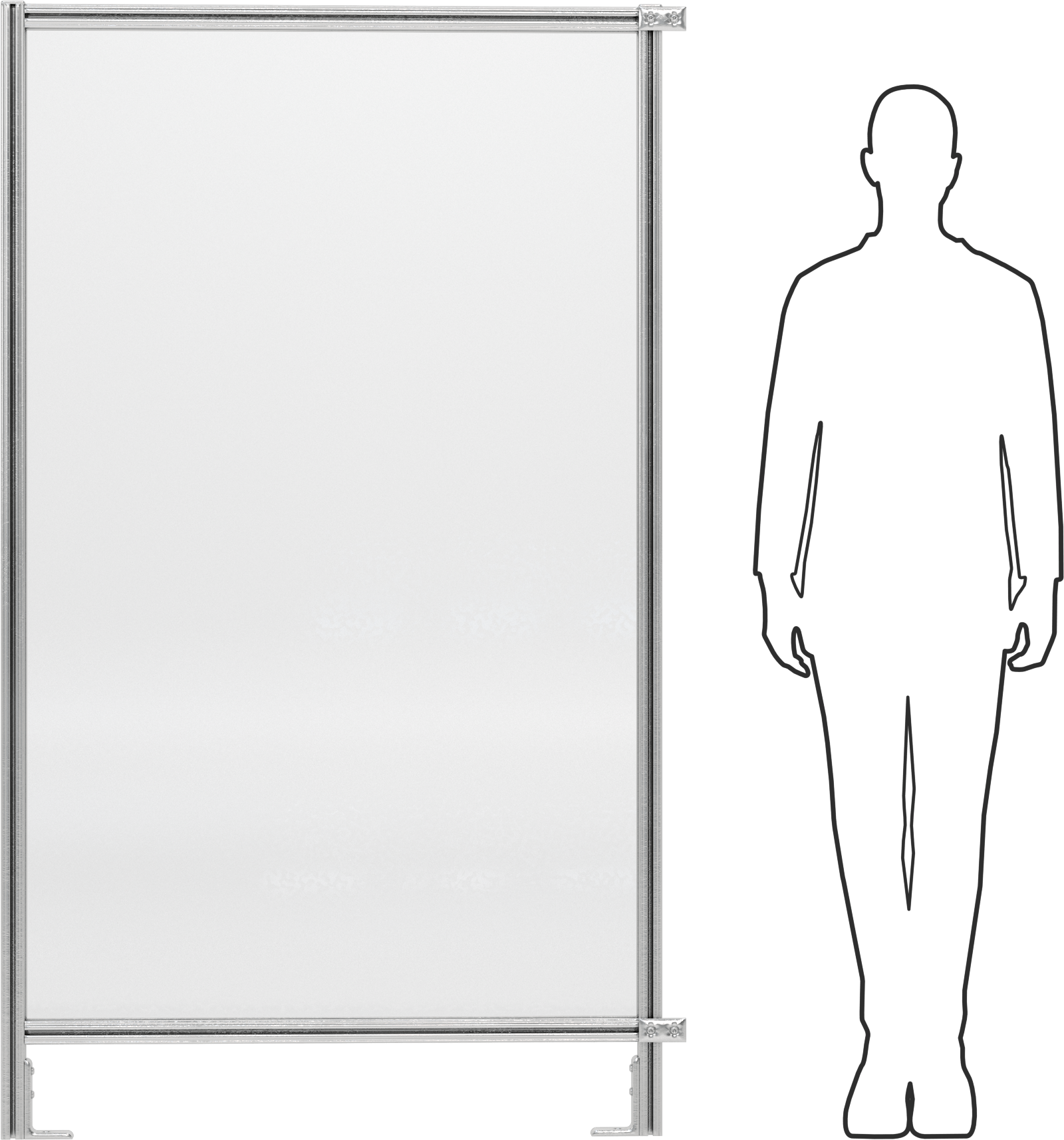 6 Fit Toplam Yükseklik x 3'6" Genişlik, T-Yivli Çerçeveleme Makinesi Koruyucusu için Katı Panel
