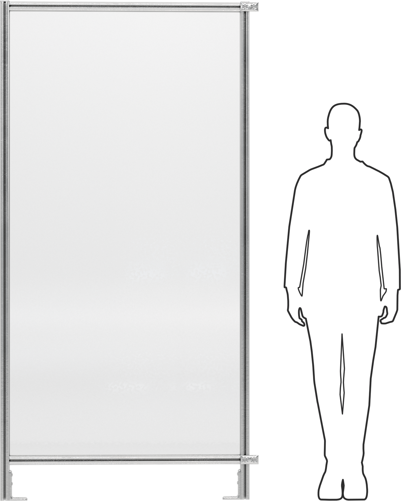 7 Fit Toplam Yükseklik x 3'6" Genişlik T-Yivli Çerçeveleme Makinesi Koruyucusu için Masif Panel