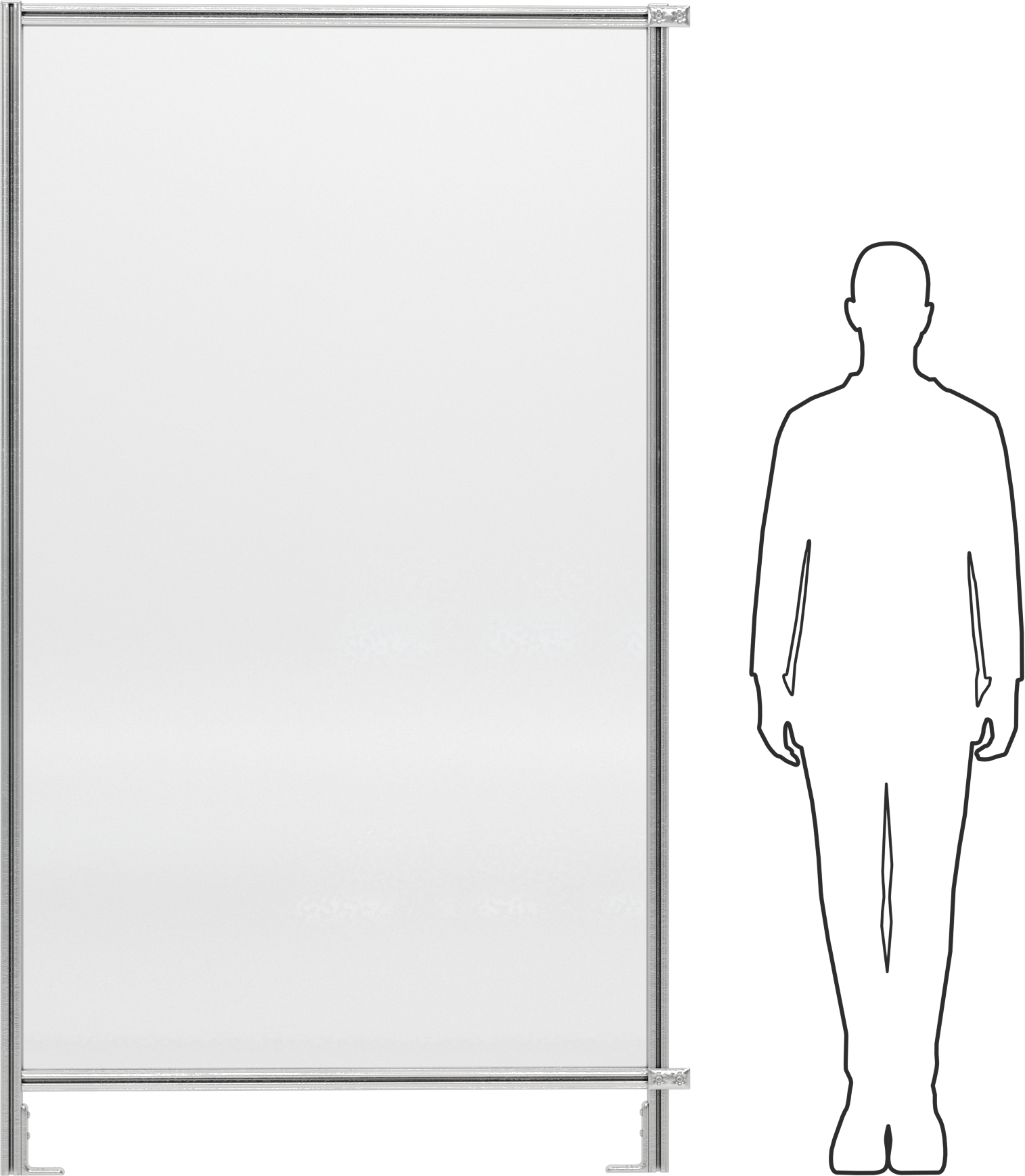 7 Fit Toplam Yükseklik x 4'0" Genişlik T-Yivli Çerçeveleme Makinesi Koruyucusu için Katı Panel