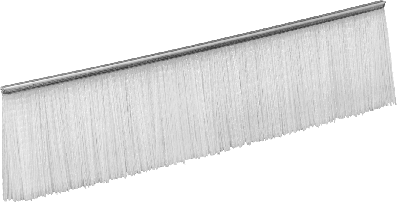 Gıda Endüstrisi Sıkı Sızdırmaz Şerit Fırçalar, 3/16“ Genişlik x 7/32” Destek, 1" Toplam Yükseklik