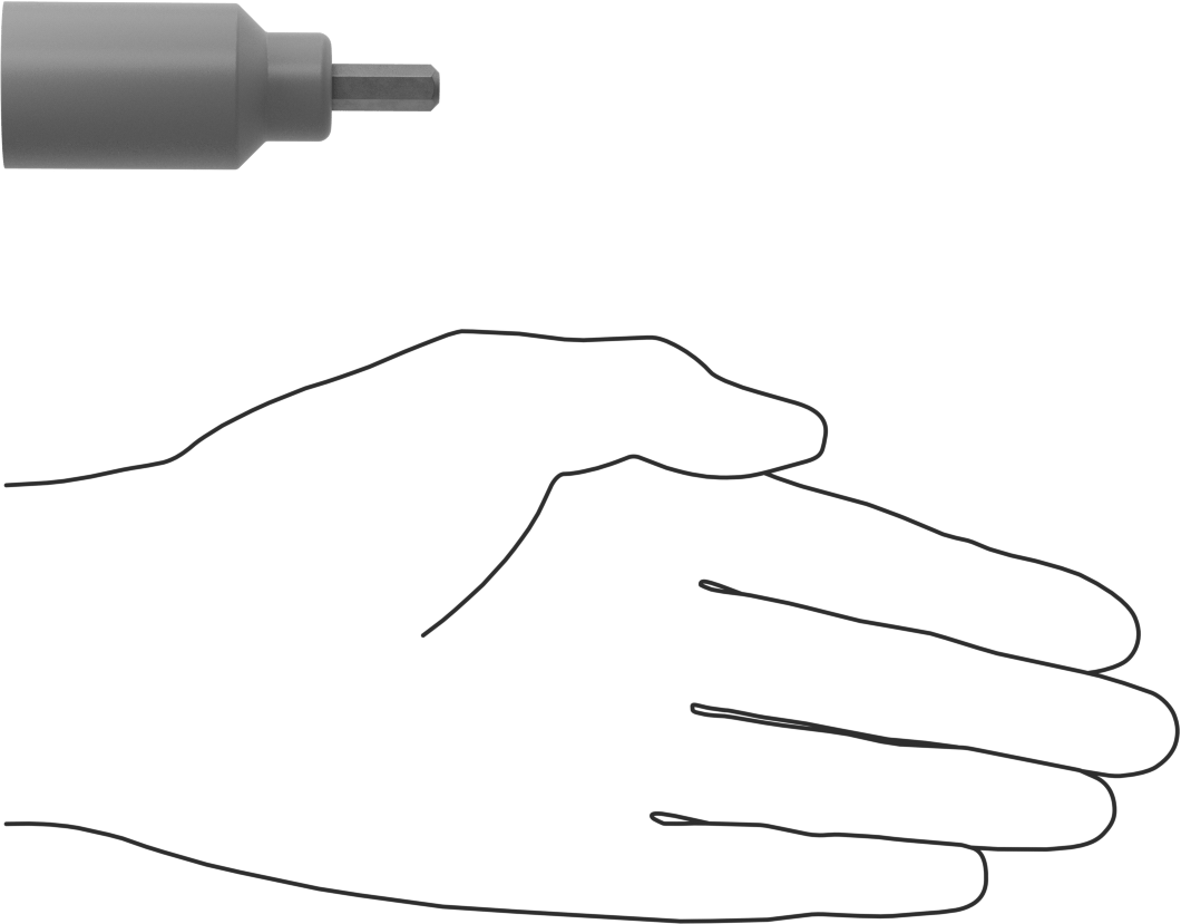 Elektrik Yalıtımlı Altıgen Uçlu Soket, 1/2" Kare Tahrik, 1/4" Boyut, 2-11/16" Toplam