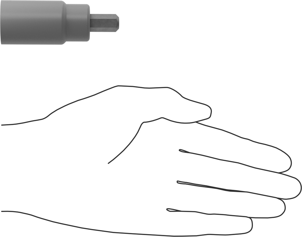 Elektrik Yalıtımlı Altıgen Uçlu Soket, 1/2" Kare Tahrik, 3/8" Boyut, 2-27/32" Toplam