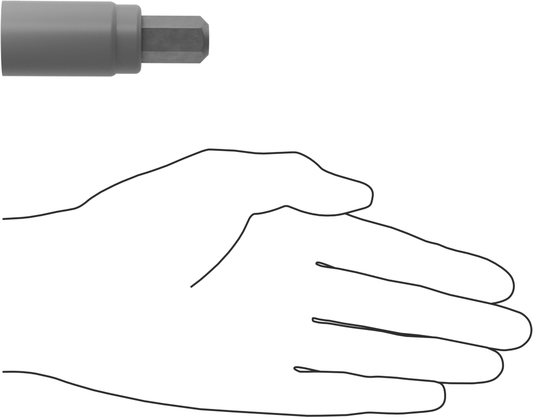 Elektrik Yalıtımlı Altıgen Uçlu Soket, 1/2" Kare Tahrik, 9/16" Boyut, 2-13/16" Toplam