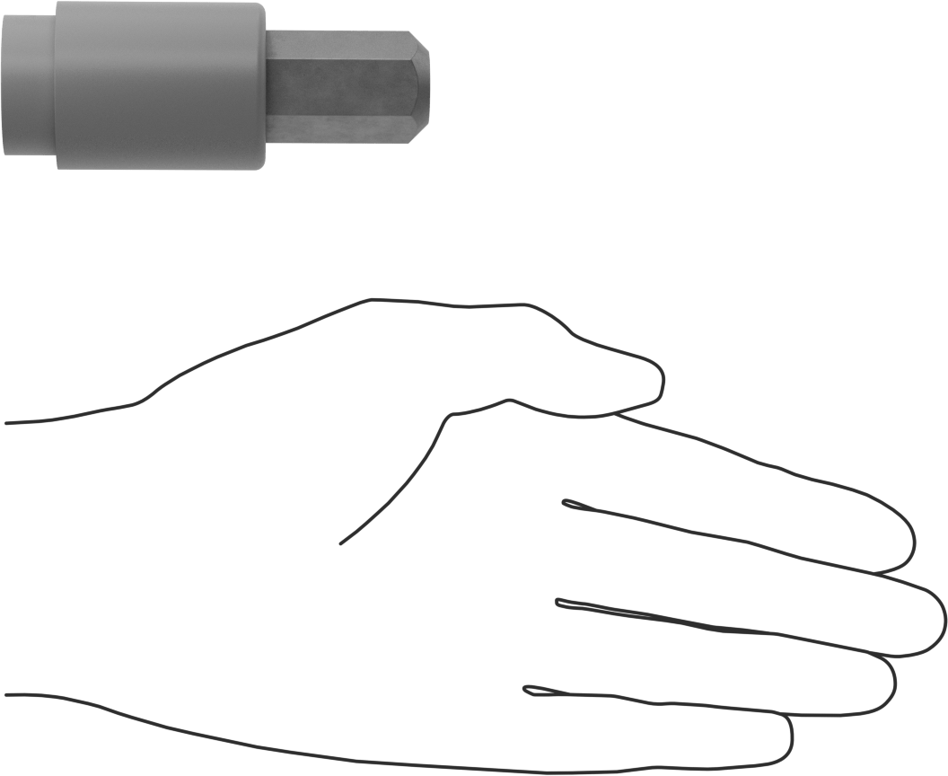 Elektrik Yalıtımlı Altıgen Uçlu Soket, 1/2" Kare Tahrik, 3/4" Boyut, 3-1/4" Toplam