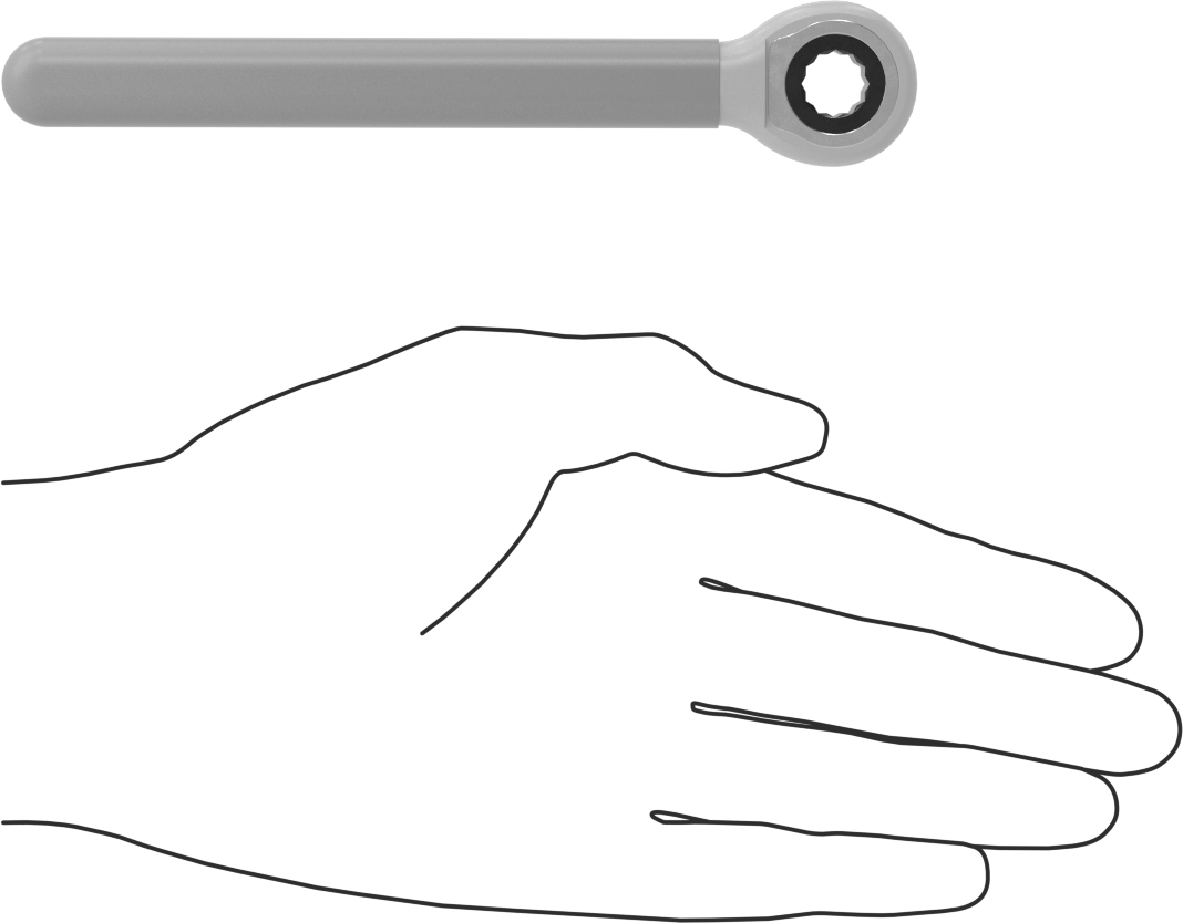 Elektrik Yalıtımlı Cırcırlı Kutu Anahtarı, 3/8" Boyut, 5-5/8" Toplam Uzunluk