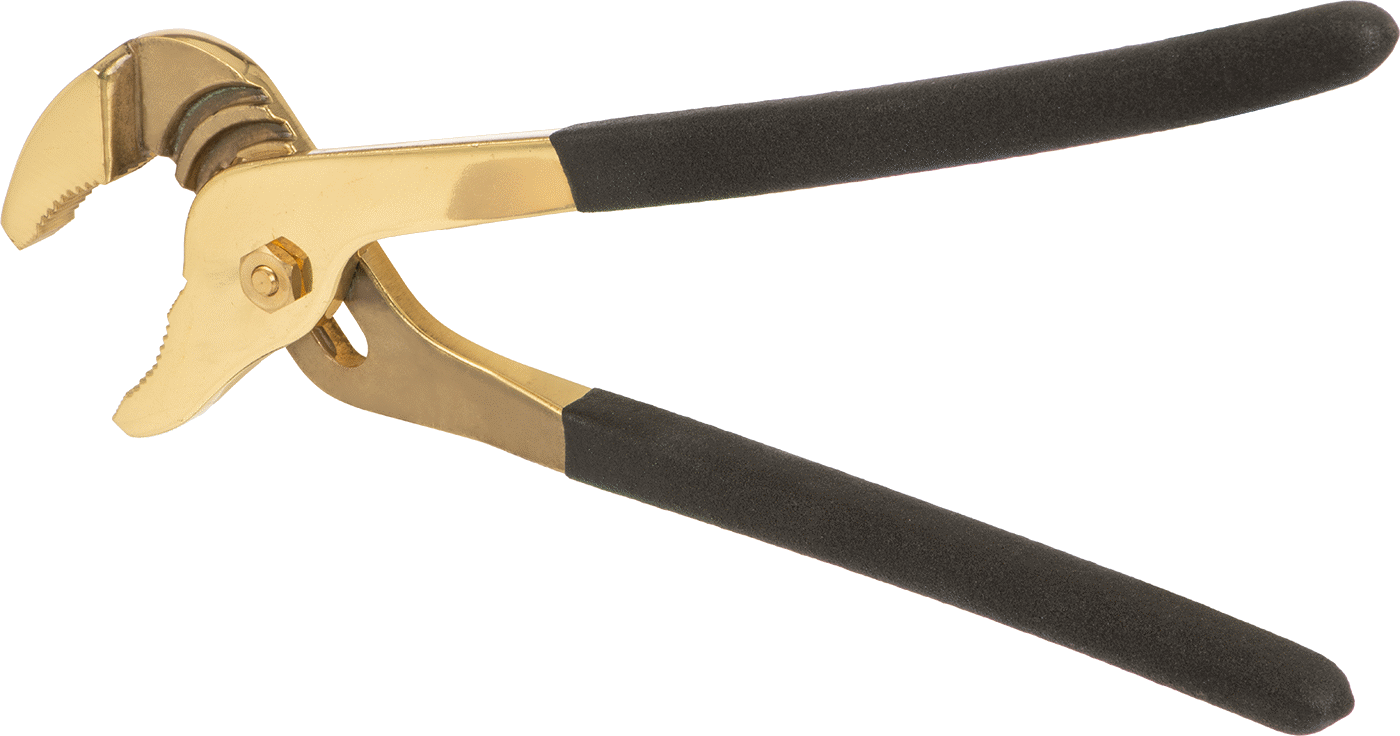 Çizilmez Ayarlanabilir Pirinç Pense, Kavisli Çeneler, 10" Uzunluk