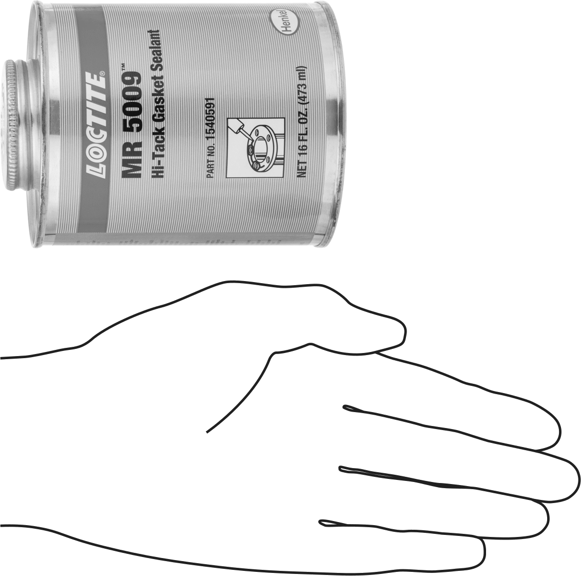 Suya Dayanıklı Conta Sızdırmazlık Maddesi, Loctite® MR 5009, 16 oz. Fırçalı Kapaklı Kutu