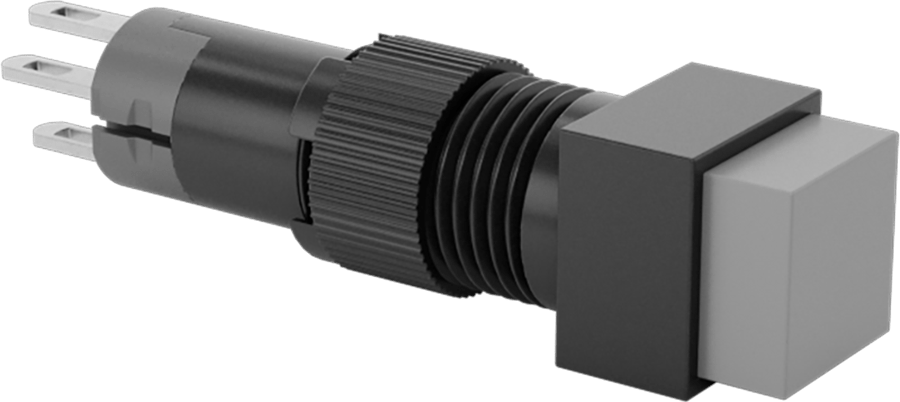 8 mm Panele Monte Basmalı Düğme Anahtarı, Kare, Anlık
