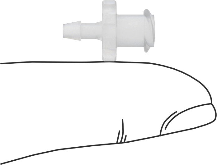 Plastik ve Kauçuk Borular için Luer Lock Boru Bağlantısı, Kimyasallar için, Soket, 3/32" Dikenli Boru İç Çapı için