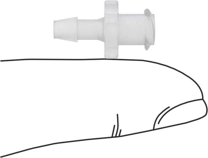 Plastik ve Kauçuk Borular için Luer Lock Boru Bağlantısı, Kimyasallar için, Soket, 1/8" Dikenli Boru İç Çapı için