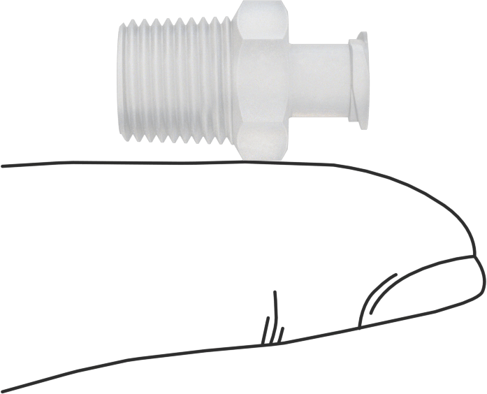 Plastik ve Kauçuk Borular için Luer Lock Boru Bağlantısı, Kimyasallar için, Düz Soket, 1/8 NPT Erkek