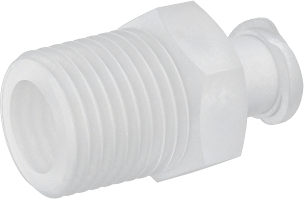 Plastik ve Kauçuk Borular için Luer Lock Boru Bağlantısı, Kimyasallar için, Düz Soket, 1/8 NPT Erkek