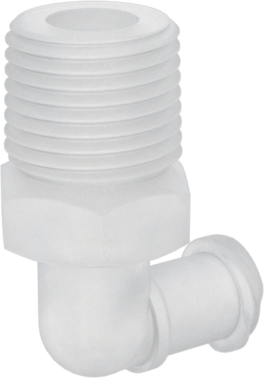 Plastik ve Kauçuk Borular için Luer Lock Boru Bağlantısı, Kimyasallar için, 90 Derece Dirsek Prizi, 1/8 NPT Erkek