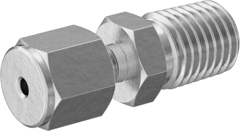 Bakır Boru için Hassas Sıkıştırma Bağlantı Elemanı, 1/16" Boru Dış Çapı x 1/16 NPT Erkek için Düz Adaptör