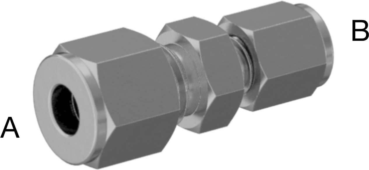 Bakır Boru için Hassas Sıkıştırma Bağlantı Elemanı, 1/4“ x 1/8” Boru Dış Çapı için Düz Redüktör
