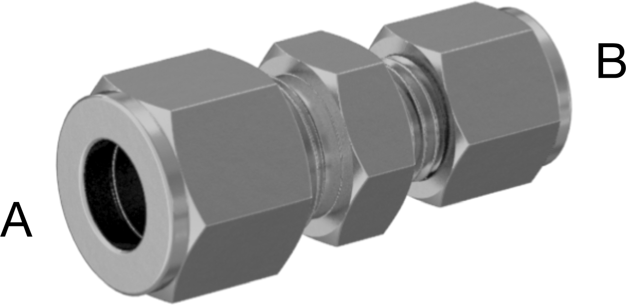 Bakır Boru için Hassas Sıkıştırma Bağlantı Elemanı, 3/8“ x 1/4” Dış Çaplı Boru için Düz Redüktör