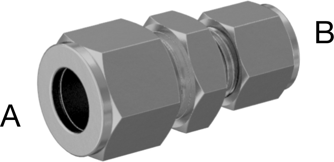 Bakır Boru için Hassas Sıkıştırma Bağlantı Elemanı, 1/2“ x 3/8” Boru Dış Çapı için Düz Redüktör